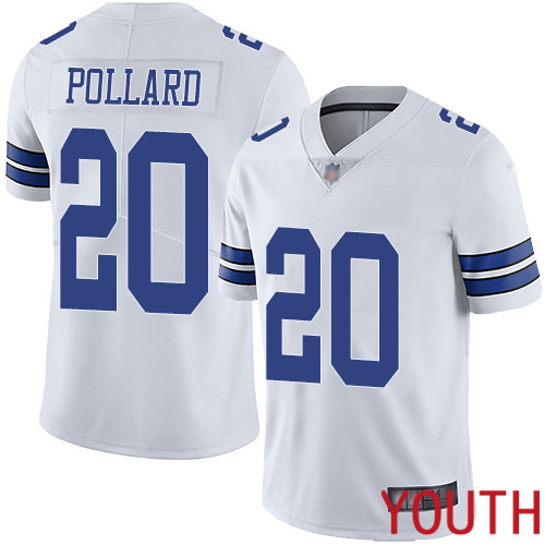 Youth Dallas Cowboys Limited White Tony Pollard Road #20 Vapor Untouchable NFL Jersey->youth nfl jersey->Youth Jersey